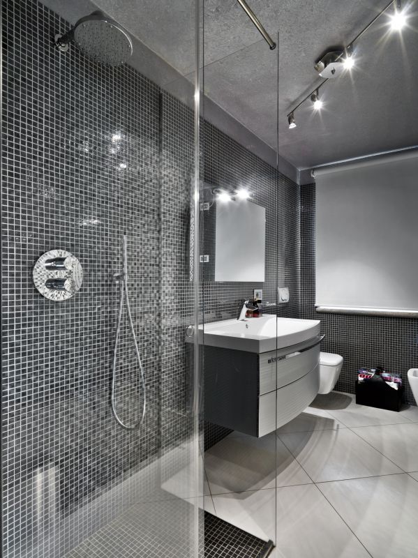 Glass Shower with Rainfall Showerhead
